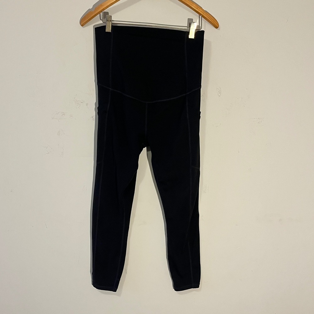 Fabletics PureLuxe High-Waisted Leggings Black Maternity Large Side Pockets